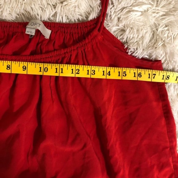 Ann Taylor LOFT XS red tassel tank top blouse - Picture 10 of 11